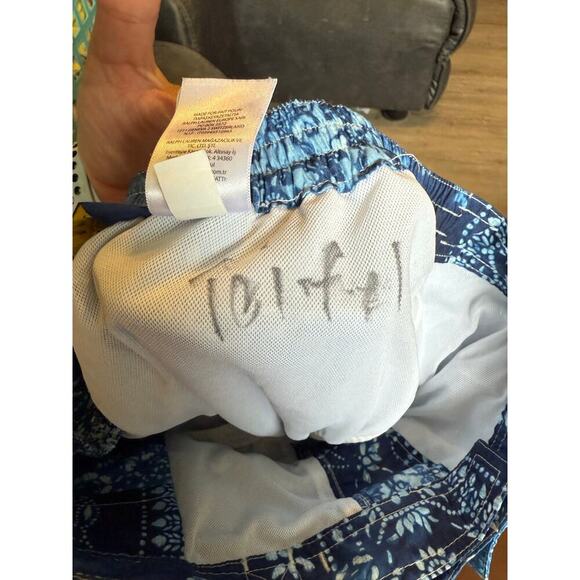 Polo Ralph Lauren XL Swim Trunks Bandana Print Blue Drawstring Mesh Lining - Picture 3 of 10